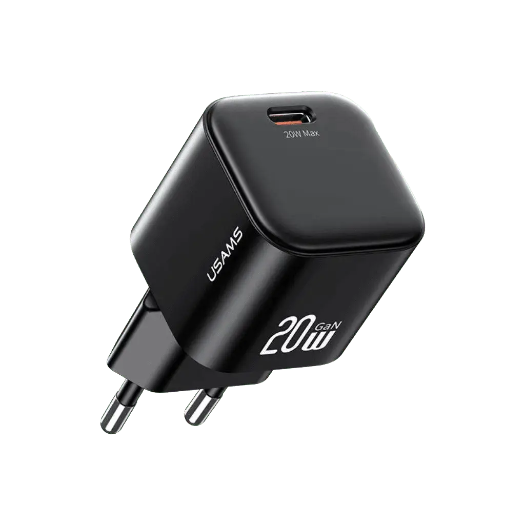 cargador pared 20w usb c carga rápida negro usams cargador pared 20w usb c carga rápida negro usams